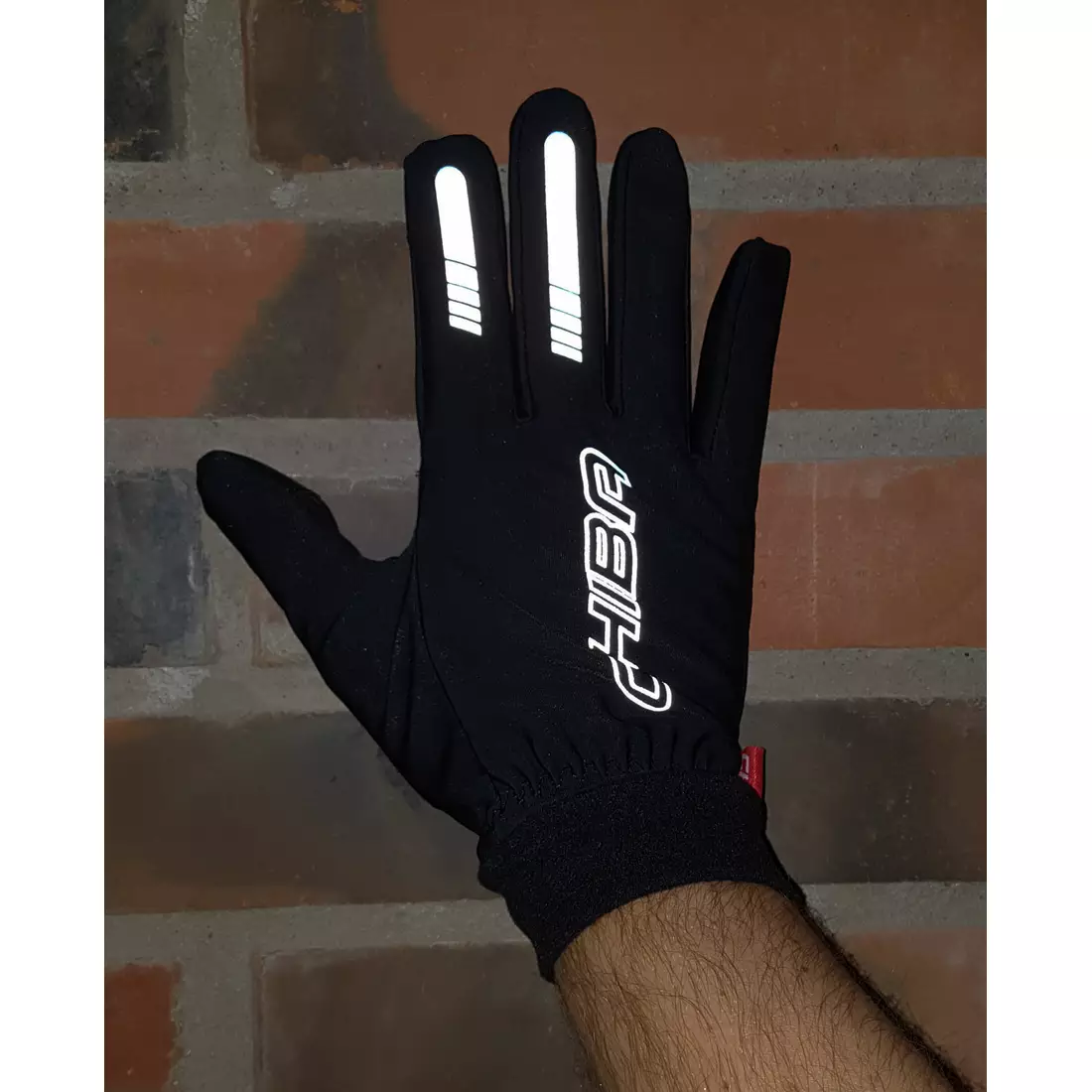 CHIBA nepromokavé cyklistické rukavice THERMOFLEECE WATERPRO, Černá