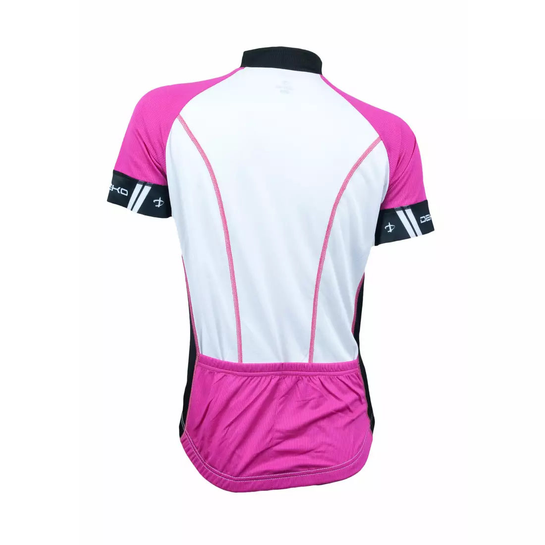 Dámský cyklistický komplet DEKO ASPIDE: dres + kraťasy, šle, černo-růžový