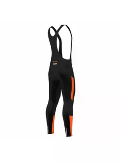 Zateplené cyklistické kalhoty FDX 1220, černo-oranžové