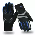 Zimní cyklistické rukavice FDX Wind Breaker Gel, černo-modré