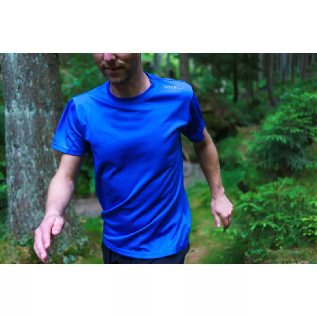 ROGELLI RUN PROMOTION pánské sportovní tričko s krátkým rukávem, modrý