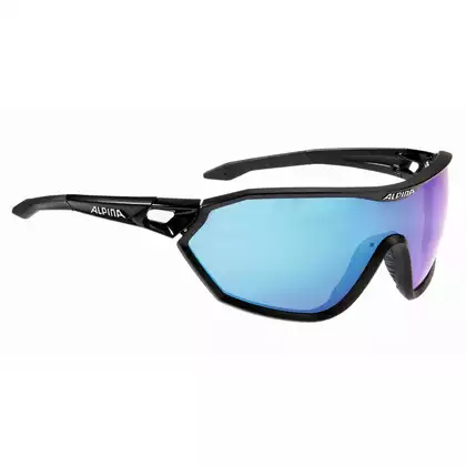 ALPINA S-WAY CM Sportovní brýle, black matt, blue mirror S3