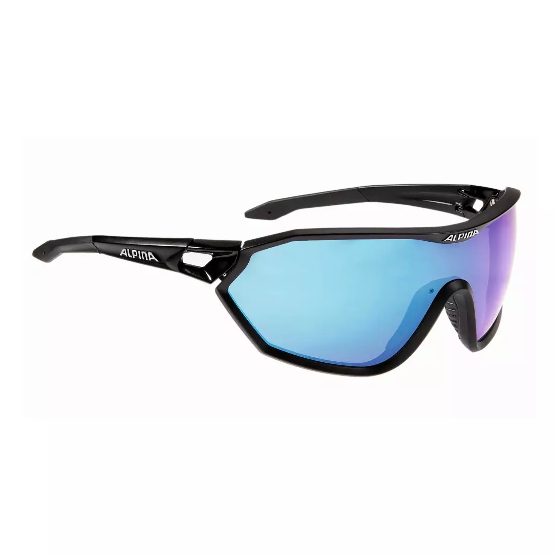 ALPINA S-WAY CM Sportovní brýle, black matt, blue mirror S3