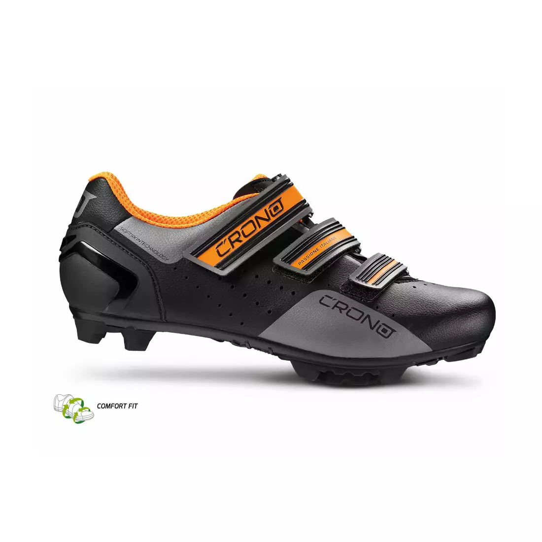 CRONO CX-4 NYLON cyklistická obuv MTB černá a oranžová