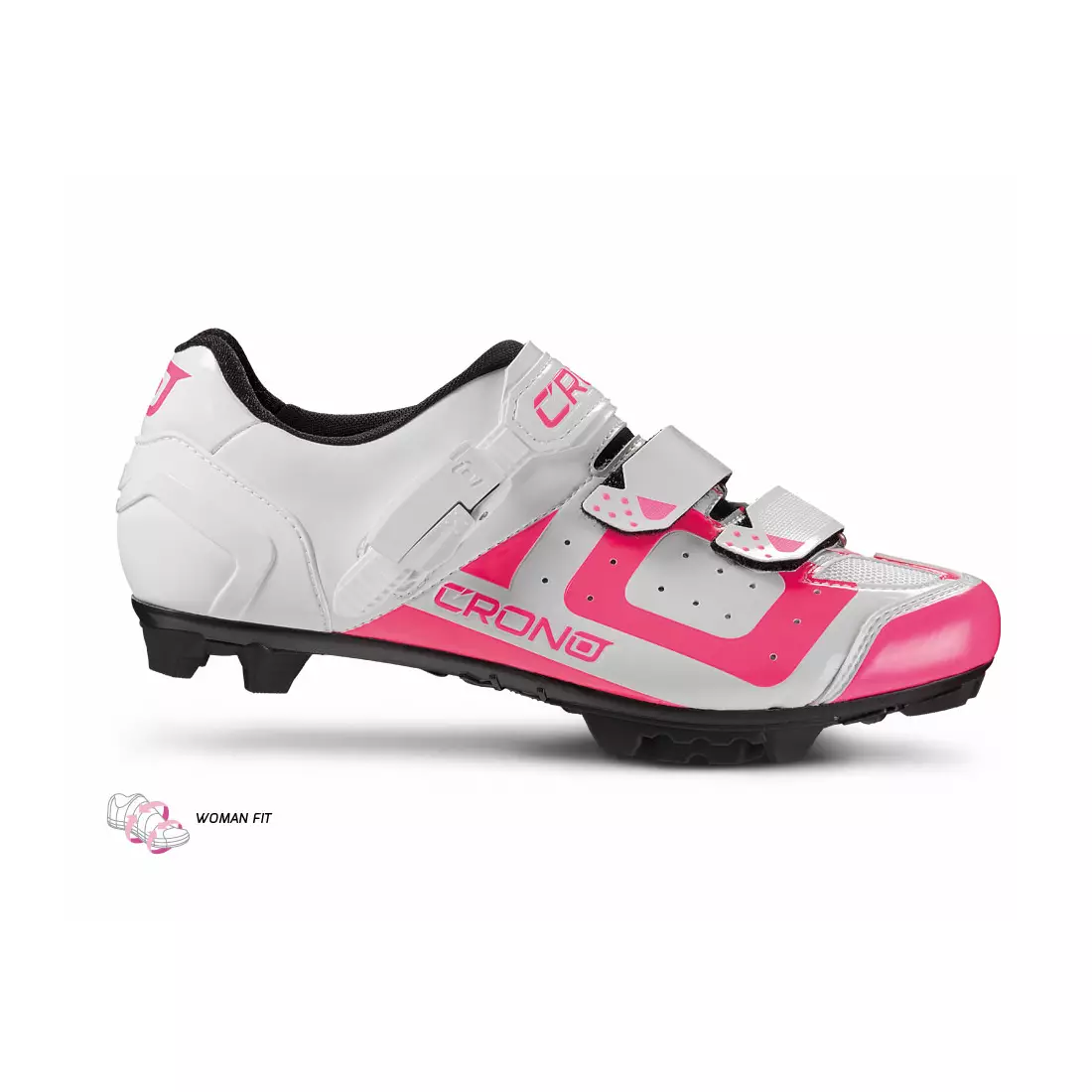 CRONO CX3 nylonové dámské MTB cyklistické boty, bílá a růžová