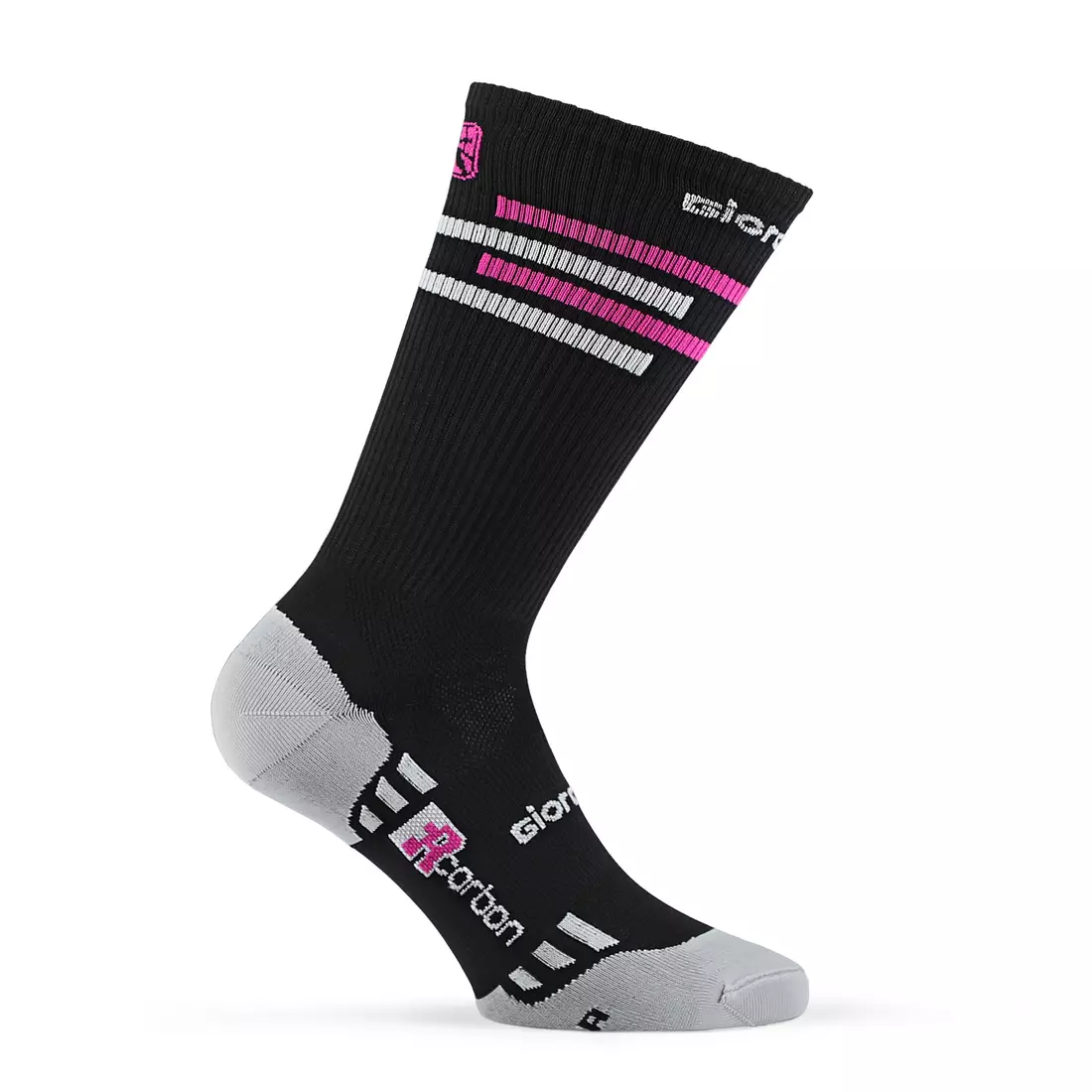 Černo-růžové cyklistické ponožky GIORDANA LINES