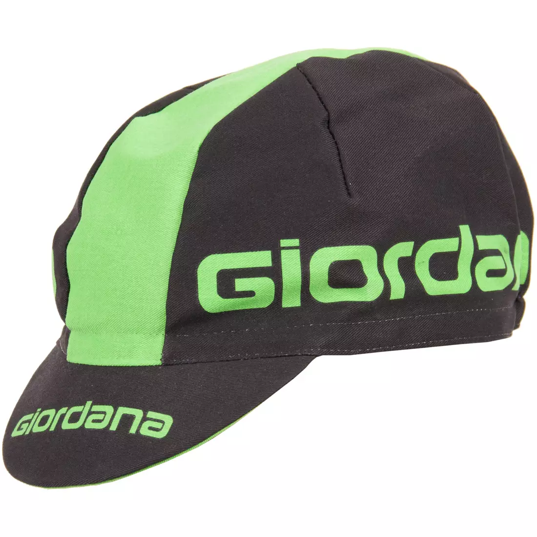 Cyklistická čepice GIORDANA SS18 - Logo Giordana - Černá/Fluo Zelená GI-S5-COCA-GIOR-BKFL jedna velikost