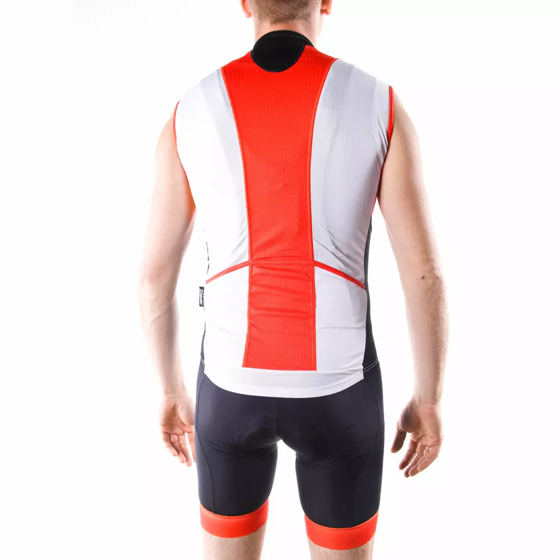 DEKO HAITI II pánský cyklistický dres bez rukávů, bílo-červený