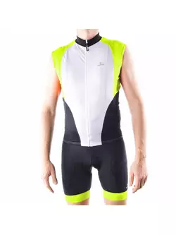 DEKO HAITI II pánský cyklistický dres bez rukávů, bílý fluor