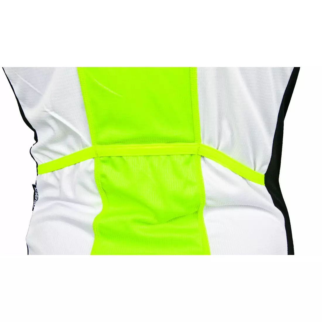 DEKO HAITI II pánský cyklistický dres bez rukávů, bílý fluor