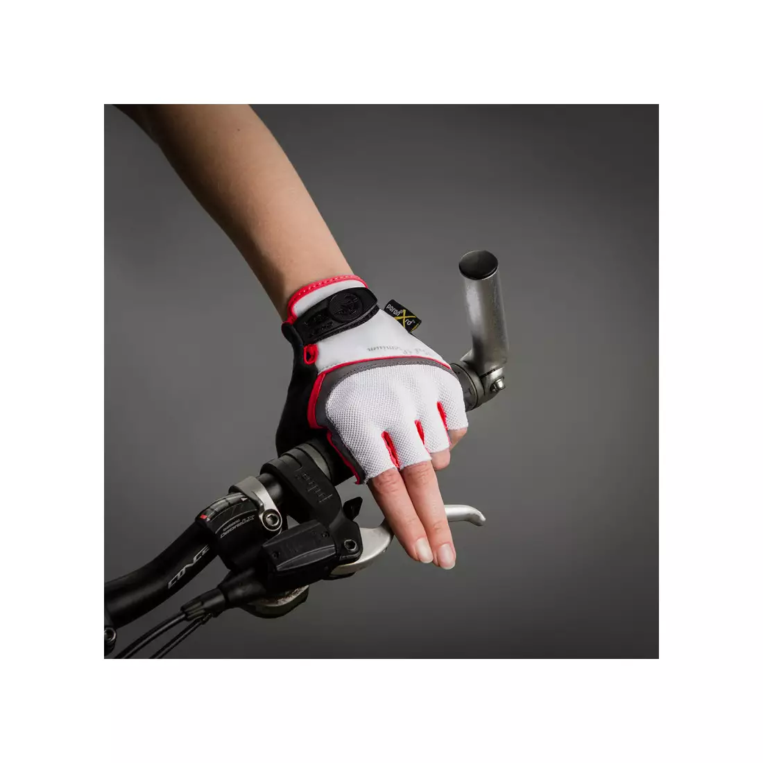 Dámské cyklistické rukavice CHIBA LADY GEL, bílé a červené