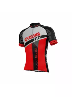 FDX 1070 Pánský cyklistický set dres + bryndáček s vycpávkou, červená
