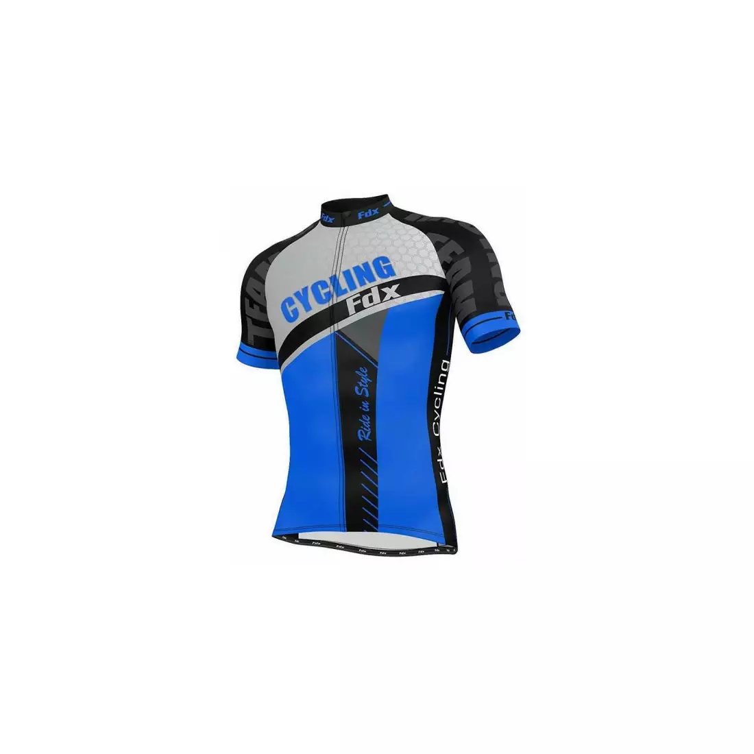 FDX 1070 pánská cyklistická sada tričko + kraťasy s náprsenkou, modrá