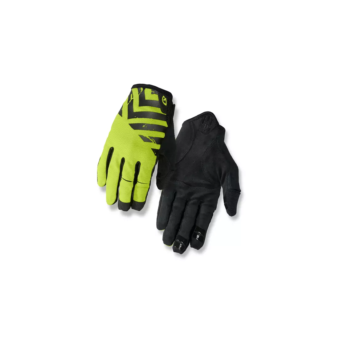 GIRO DND cyklistické rukavice, černo-fluor žluté