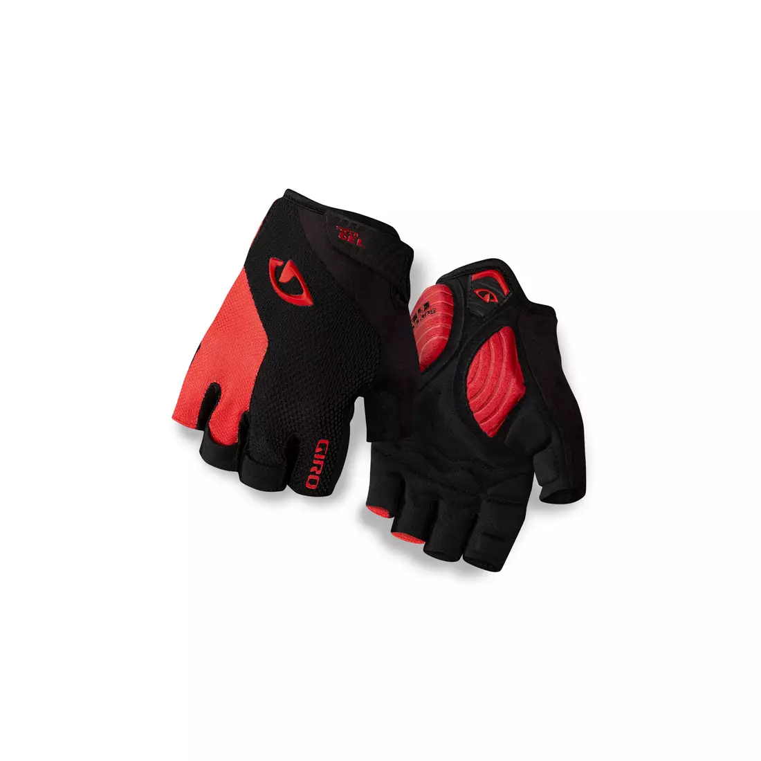 GIRO STRADE DURE cyklistické rukavice, černá a červená