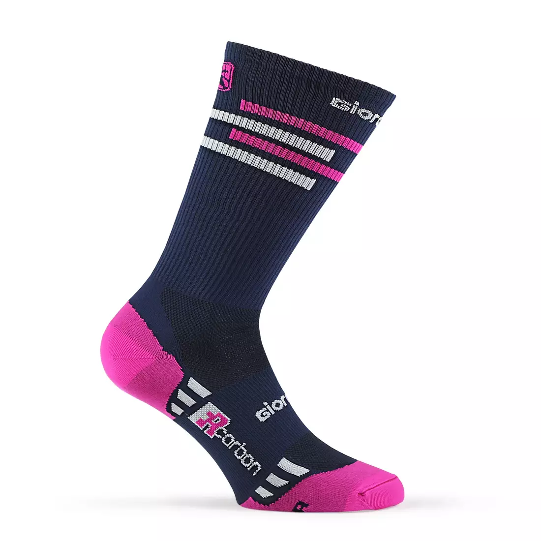Modré a růžové cyklistické ponožky GIORDANA LINES