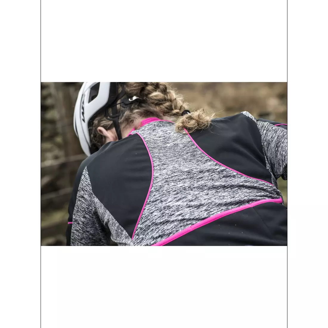 ROGELLI CARLYN 2.0 dámská zimní cyklistická bunda černo-šedo-růžová