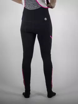 ROGELLI CAROU 2.0 dámské zateplené cyklistické kalhoty, šle, černo-růžovo-šedé