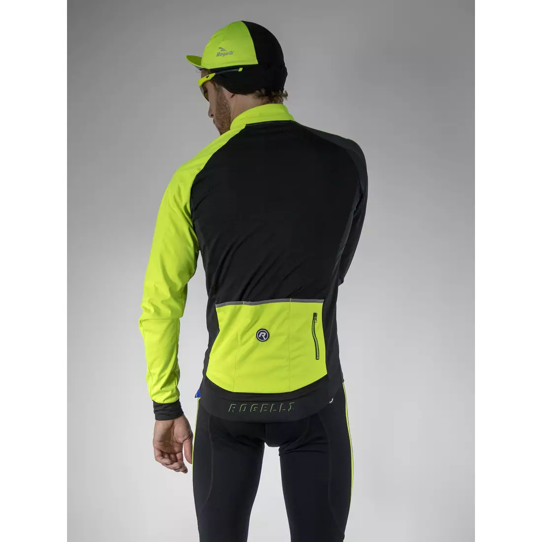 ROGELLI CONTENTO lehká zimní cyklistická bunda, softshellová, fluor žlutá