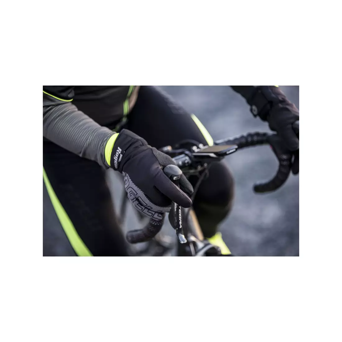 ROGELLI FLASH zimní cyklistické rukavice, softshell, černé