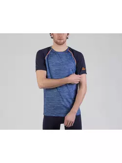 ROGELLI RUN STRUCTURE 830.240 - pánské běžecké tričko K/R, modré a oranžové