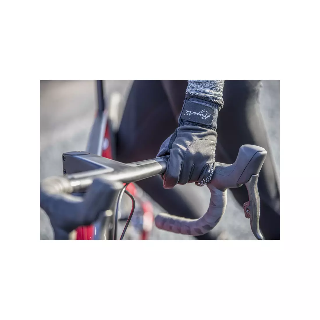 ROGELLI STORM dámské zimní cyklistické rukavice, softshell, Černá