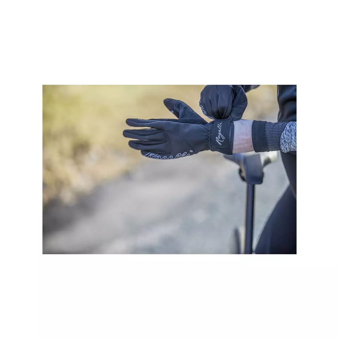 ROGELLI STORM dámské zimní cyklistické rukavice, softshell, Černá