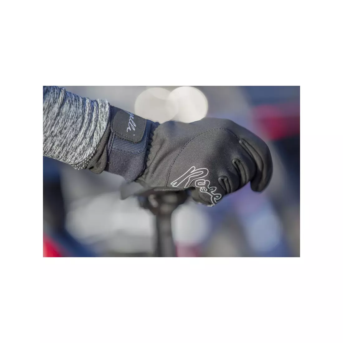 ROGELLI STORM dámské zimní cyklistické rukavice, softshell, černé a růžové