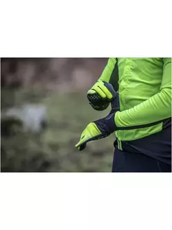 ROGELLI STORM zimní cyklistické rukavice, softshell, fluor