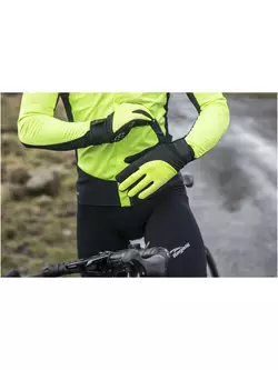 ROGELLI STORM zimní cyklistické rukavice, softshell, fluor