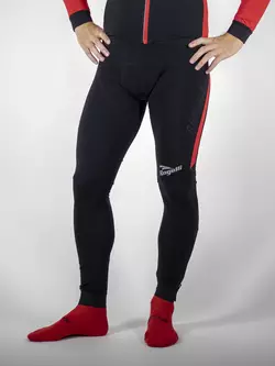 ROGELLI TRAVO 3.0 zateplené cyklistické kalhoty, šle, černo-červené