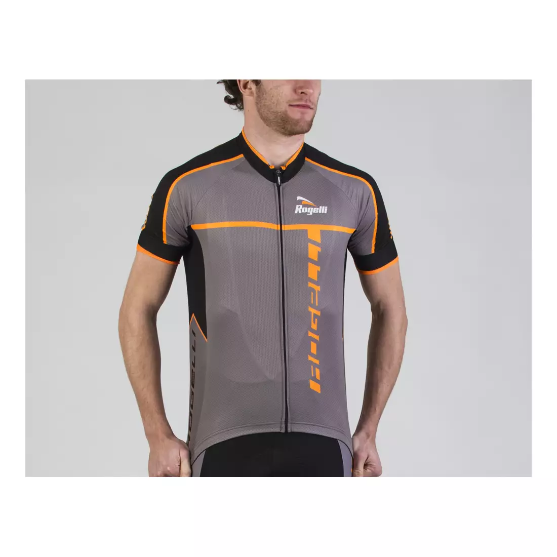 ROGELLI UMBRIA 2.0 pánský šedý a oranžový cyklistický dres
