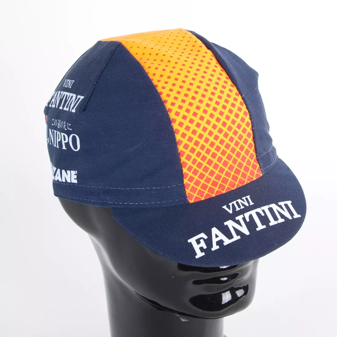 Apis Profi cyklistická čepice VINI FANTINI Nippo Faizane tmavě modrá a oranžová