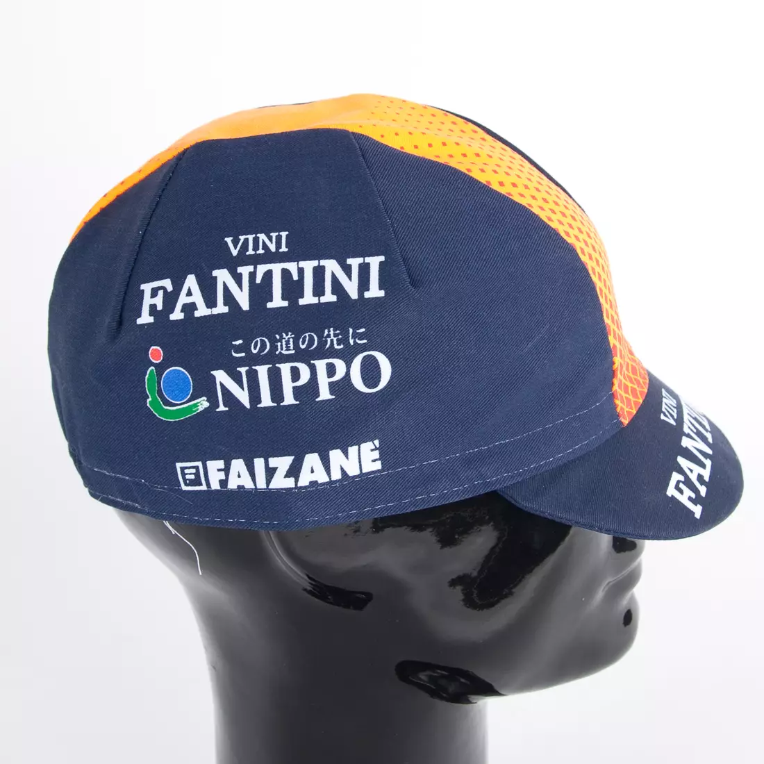 Apis Profi cyklistická čepice VINI FANTINI Nippo Faizane tmavě modrá a oranžová