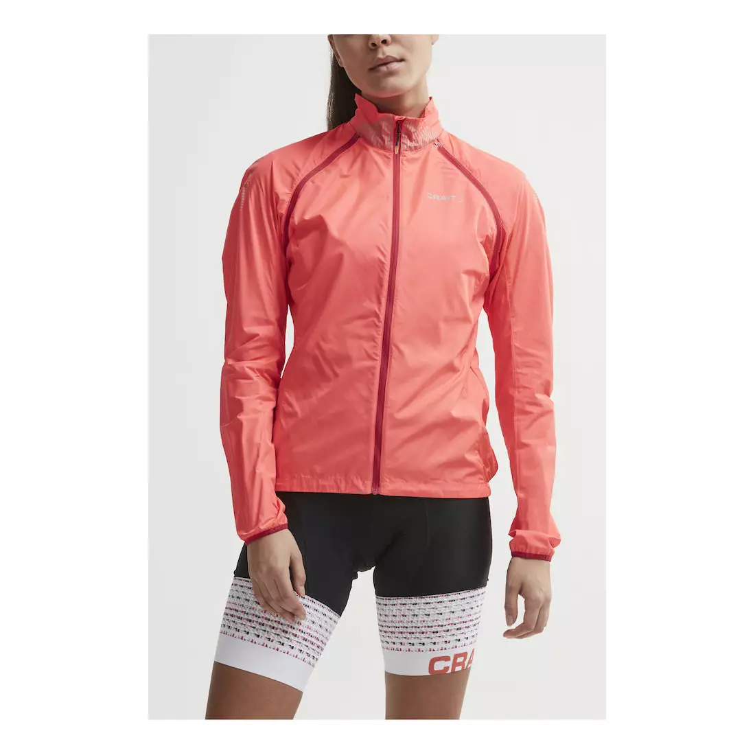 CRAFT VELO CONVERT dámská cyklistická bunda / vesta, větrovka fluor růžová 1905445