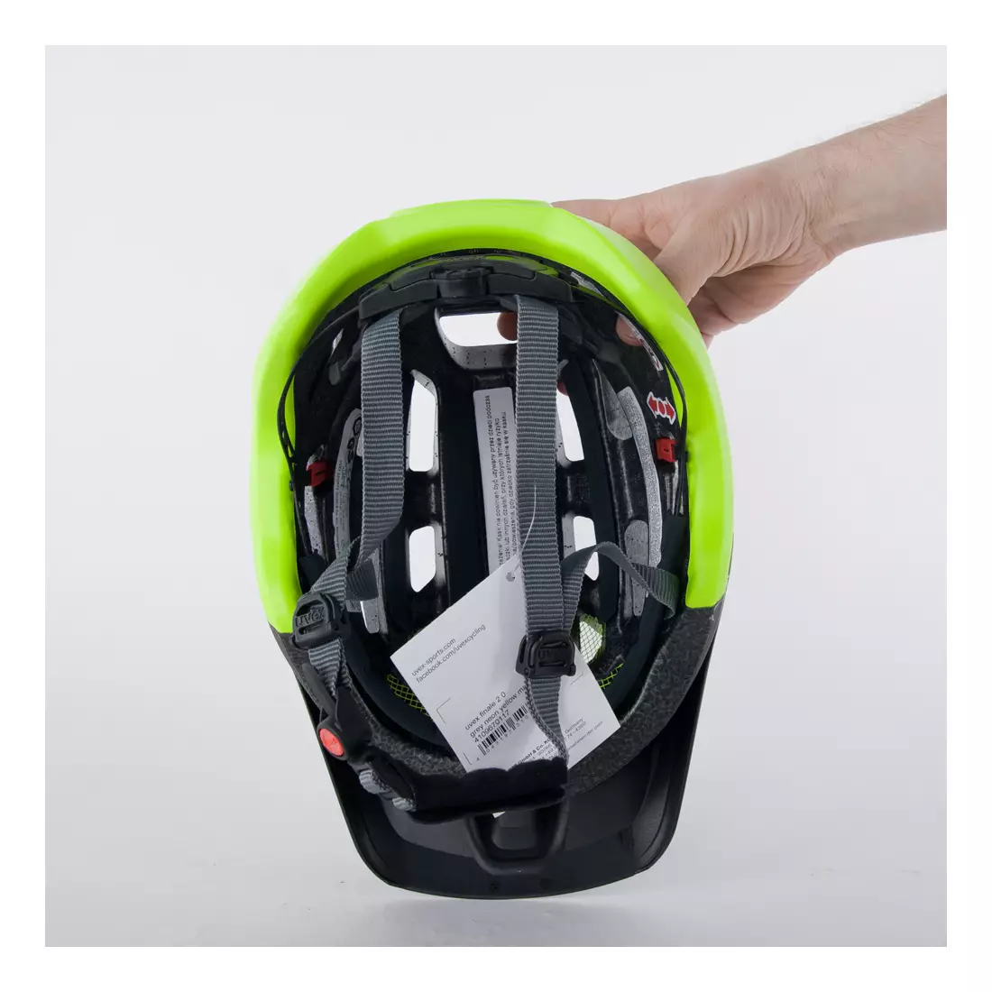 Cyklistická přilba enduro UVEX FINALE 2.0 černá matná fluorově zelená