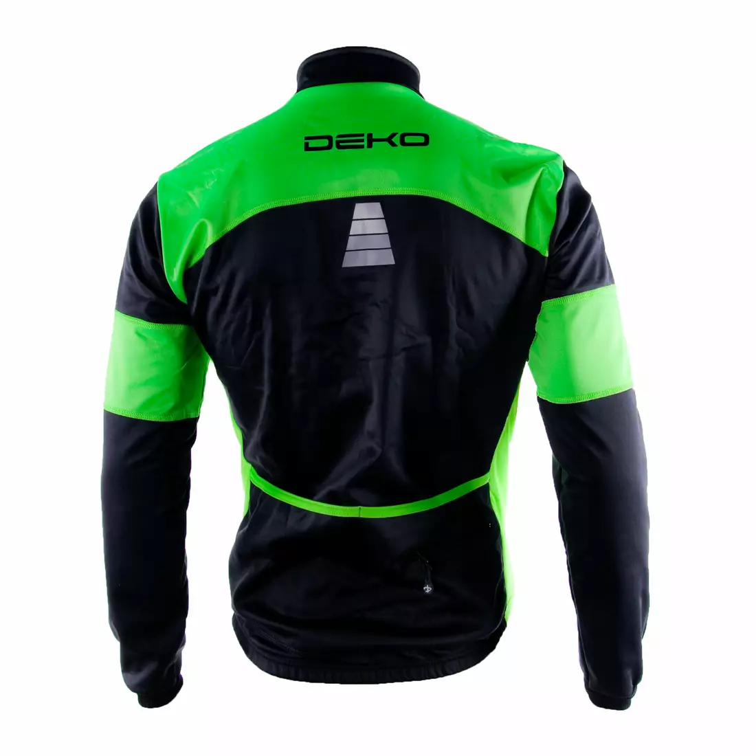 Cyklistická softshellová bunda DEKO HUM černo-fluor zelená