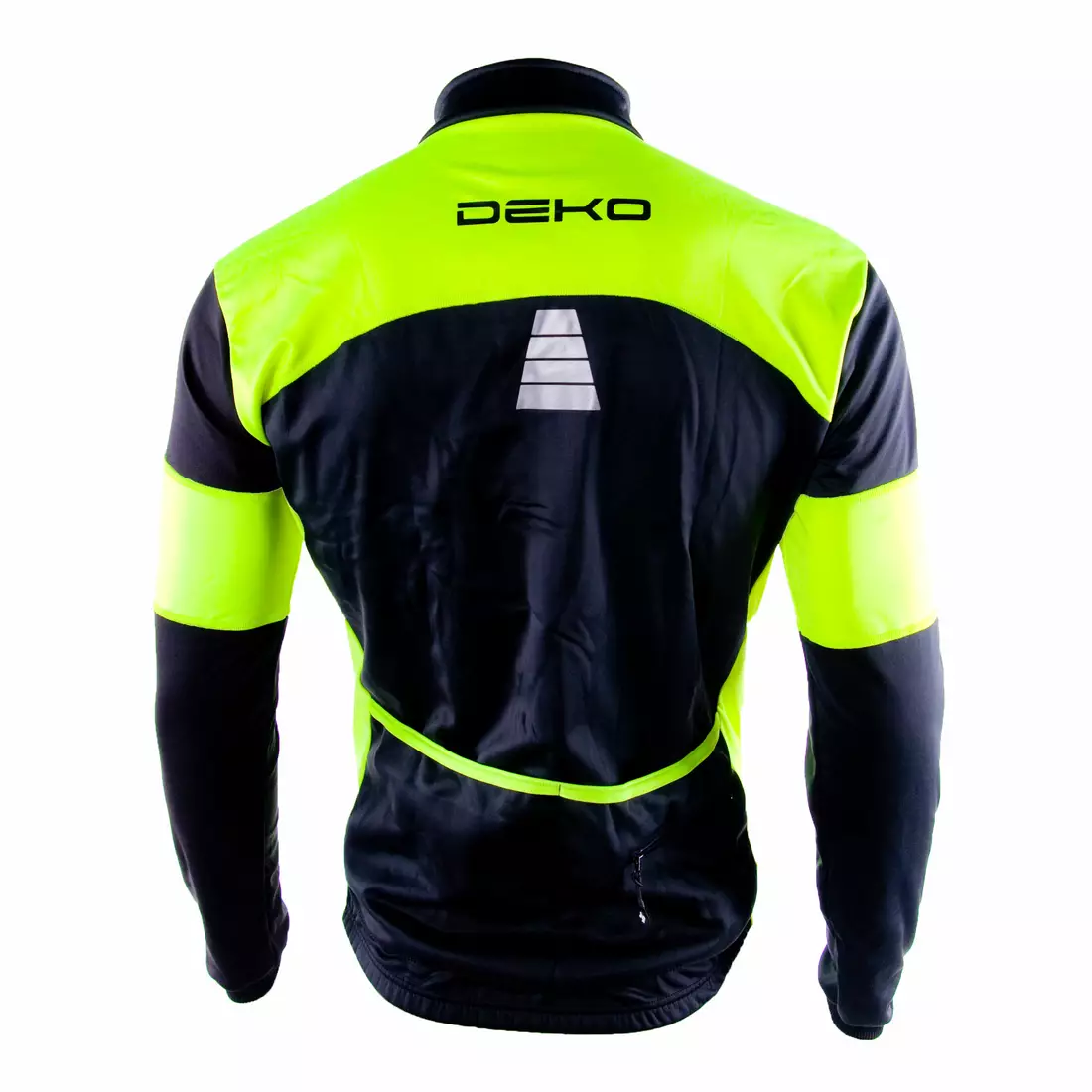 Cyklistická softshellová bunda DEKO HUM černo-fluor žlutá