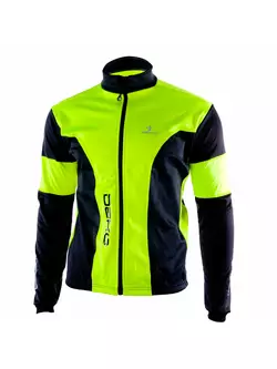 Cyklistická softshellová bunda DEKO HUM černo-fluor žlutá