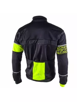 Cyklistická softshellová bunda DEKO KOLUN černo-fluor žlutá