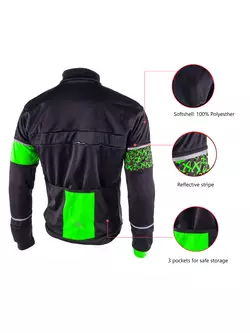 Cyklistická softshellová bunda DEKO KOLUN černo-fluor žlutá
