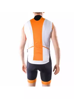 DEKO HAITI II pánský cyklistický dres bez rukávů, bílooranžový