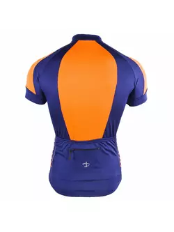 DEKO WHITE Námořnicky modrý a oranžový cyklistický dres