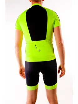 DEKO WHITE fluorově zelený cyklistický dres