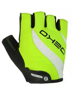 DEKO gelové cyklistické rukavice žlutý fluor DKSG-1014