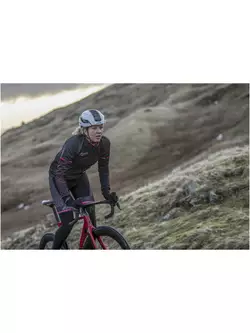 Dámská cyklistická bunda ROGELLI BELLA, lehce zateplená, černo-šedo-růžová