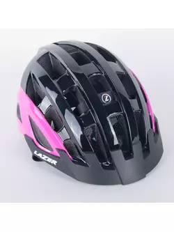 Dámská cyklistická helma LAZER Petit DLX Mesh + LED černá a růžová