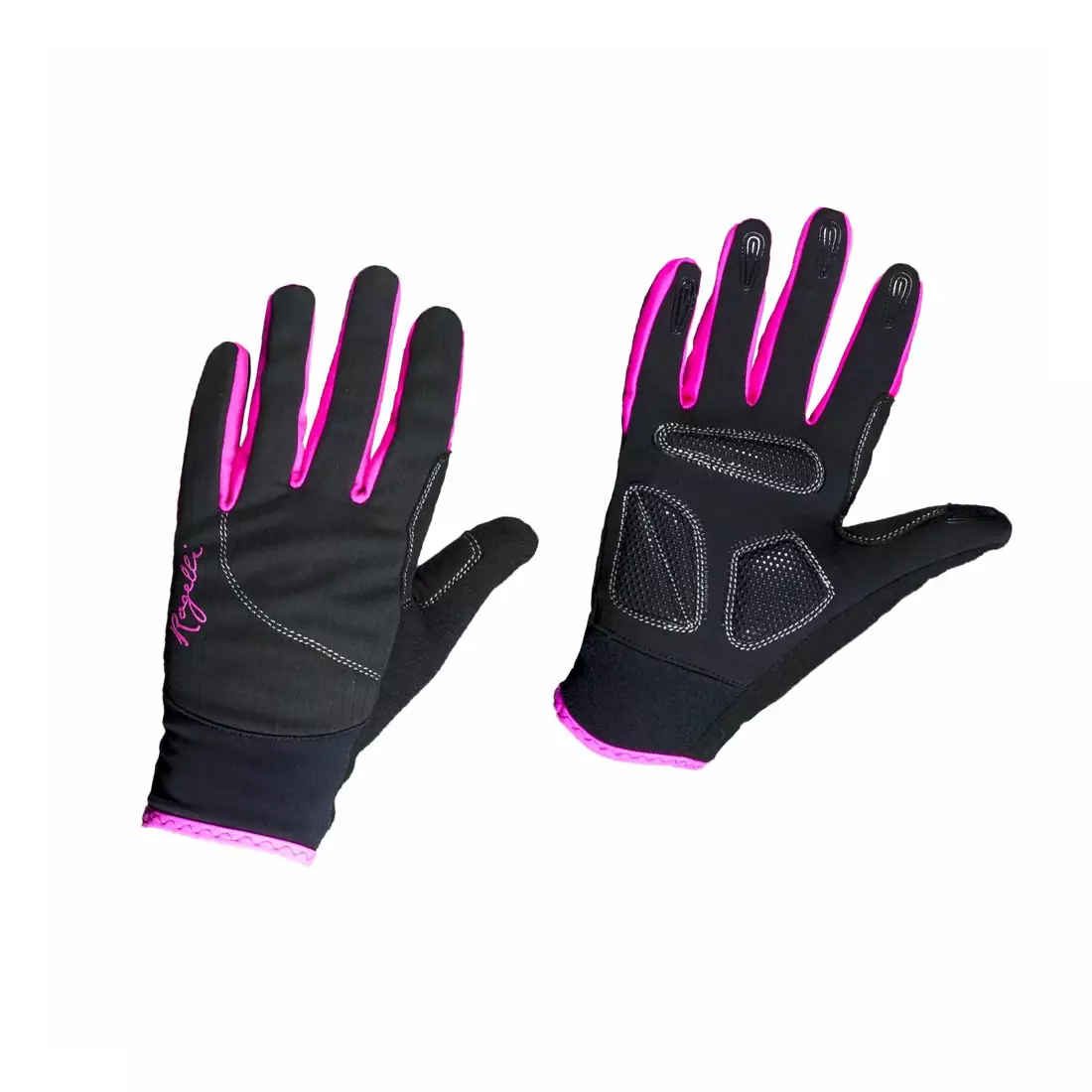Dámské zimní rukavice ROGELLI FABEL, softshellové, černo-růžové