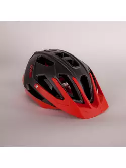 Enduro cyklistická přilba UVEX QUATRO, matná šedá / lesklá červená