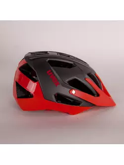 Enduro cyklistická přilba UVEX QUATRO, matná šedá / lesklá červená